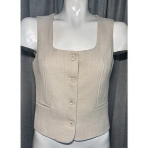 NWT House of Harlow Women Sleeveless 4-Button Vest Size Xsmall Beige